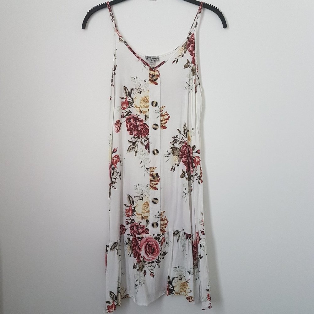 J for Justify White Floral Sleeveless Top, Size S